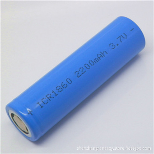 Lithium 18650 3.7 v 2200mAh rechargeable batteries